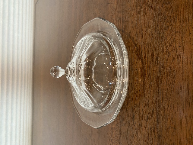VTG Clear Fostoria FAIRFAX Lidded Glass Butter Dish 3.5"H