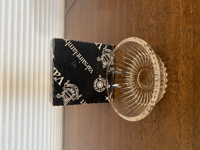 VTG VAL ST LAMBERT Crystal BALMORAL Pattern Bowl SIGNED W/BOX 5"W BELGIUM