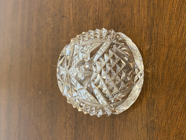WATERFORD Cut Crystal Open Base Dome Shaped Paperweight, SIGNED 2.5"H