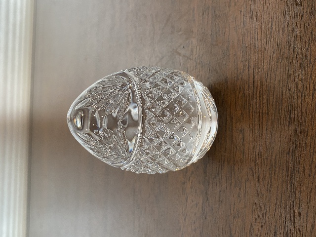 VTG Crystal Egg Shaped Paperweight 3.25"H FRANCE