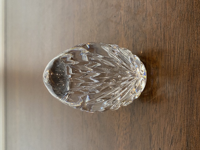 VTG Rogaska Crystal Fan Pattern Egg Shaped Paperweight 3.25"H MARKED