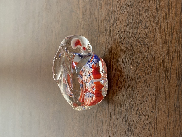 Millefiori Art Glass Bunny/Rabbit Paperweight 2.5"L