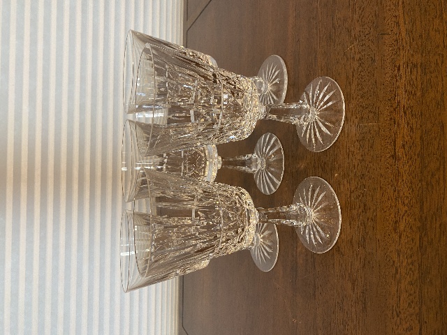 SET(5) VTG WATERFORD Crystal "KYLEMORE" Water Goblets 6.75"H, SIGNED