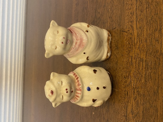 VTG Shawnee Pottery Smiley & Winnie Pig Salt & Pepper Shakers SET 3"H