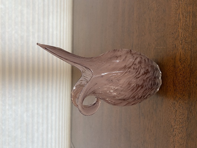 Small Lefton Purple & White Splatter Art Glass Vase W/Label 6.5"H JAPAN