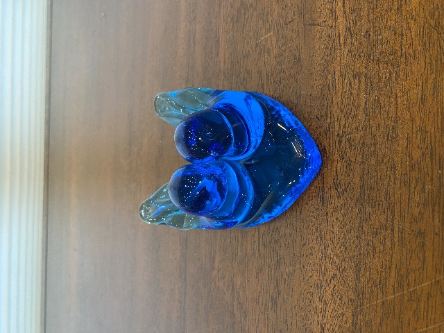 VTG Leo Ward 1994 Duo Blue Birds Of Happiness On/Heart Pedestal Figurine 2.75"H