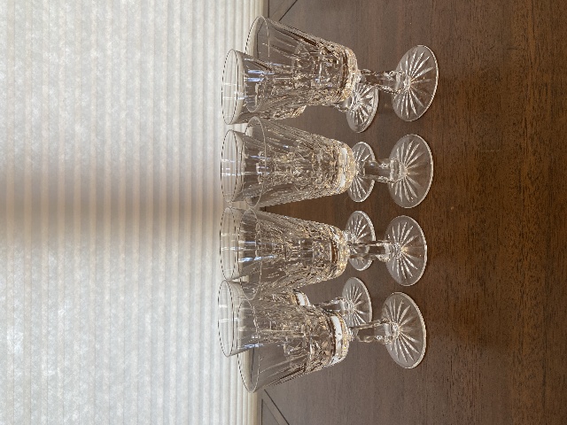 SET(8) VTG WATERFORD CRYSTAL "KYLEMORE" Claret Wine Glasses 6"H SIGNED