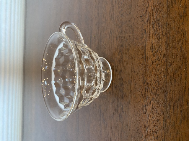 VTG AMERICAN FOSTORIA Cubist Pattern Footed Tea Cup 2.75"H