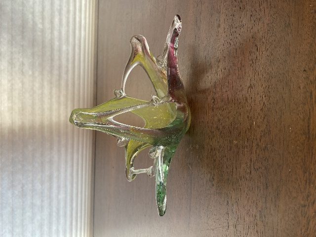 VTG Multicolored Murano Art Glass Basket/Candy Dish 7.5"L