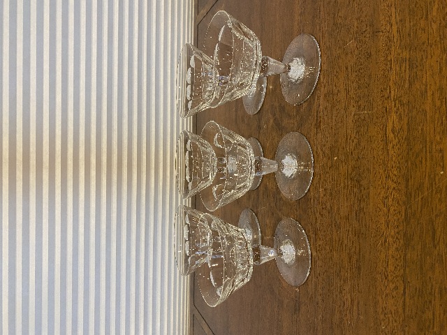 SET(6) VTG BACCARAT Crystal BRETAGNE Champagne/Tall Sherbet Glasses 4.25" SIGNED