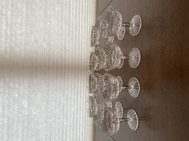 SET(12) VTG WATERFORD Crystal LISMORE Champagne/Tall Sherbet Glasses SIGNED 4"H