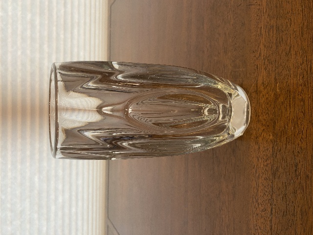 VTG Clear RUDOLF SCHROTTER For Rosice Glassworks SKLO Union "Bullet" Vase 7 7/8"