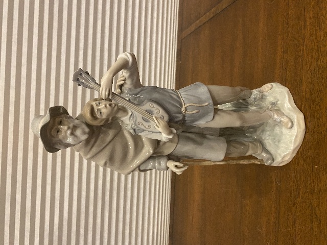 VTG LARGE LLADRO HAPPY TRAVELERS Glossy Figurine #4652 14.25"H SPAIN