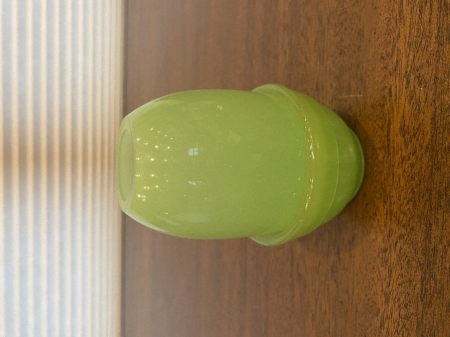 VTG FENTON Green Jadeite 2-Piece Fairy Lamp Candle Holder 4.5"H