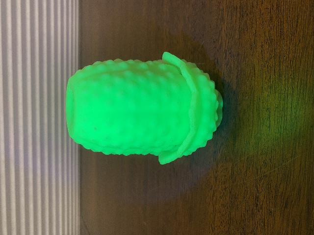 VINTAGE UV REACTIVE FENTON Lime Green Custard Glass Hobnail Fairy Lamp 4.5"H