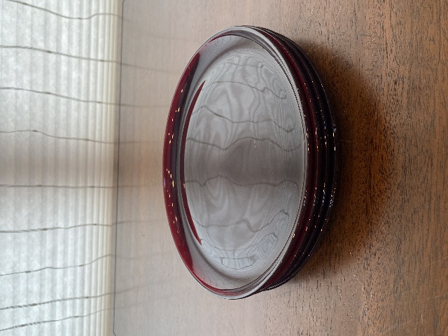 VTG SET(4) Ruby Red Glass Plates 9"W
