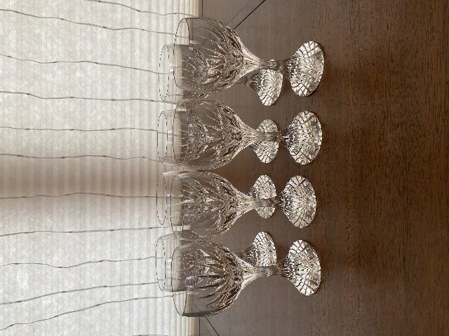 SET(8) VTG BACCARAT Crystal "MASSENA" Water Goblets 7"H SIGNED, FRANCE