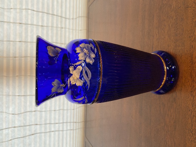 FENTON Cobalt Blue LANDMARK COLLECTION LTD ED #773/5000 Floral Vase 9.5"H SIGNED