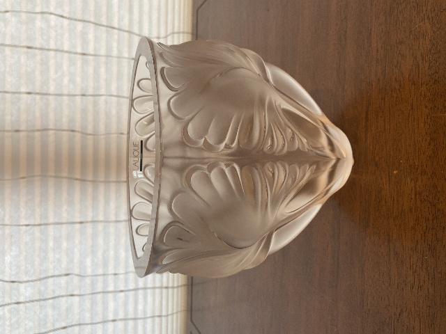 VTG LALIQUE Frosted Crystal NOAILLES Vase W/LABEL SIGNED 7.5"H FRANCE