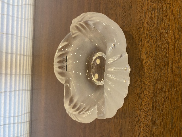 VTG LALIQUE Frosted Crystal ARUBA Ashtray Bowl W/LABEL 6.5"W SIGNED