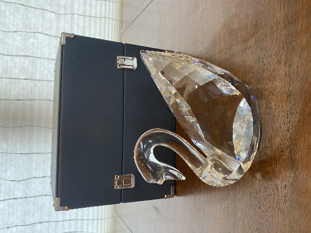 SWAROVSKI Silver Crystal MAXI SWAN Large Sculpture W/BOX 6.25"H