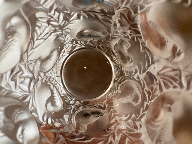 VTG LALIQUE Frosted Crystal BAGATELLE Birds Vase SIGNED 6.75