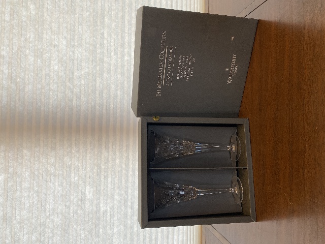 WATERFORD Millennium Collection Crystal PROSPERITY Toasting Flutes 9.25"H W/BOX