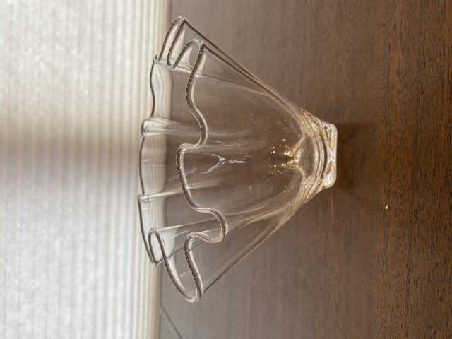 VTG Small STEUBEN Clear Crystal Handkerchief Free Form Vase SIGNED 5.75"H