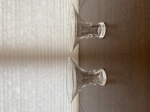 VTG PAIR Of Crystal STEUBEN Bouquet Vases GEORGE THOMPSON Design SIGNED