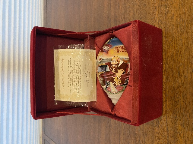 NE QWA ART FLORIDA STATE UNIVERSITY Christmas Ornament W/BOX & COA 5.25"L