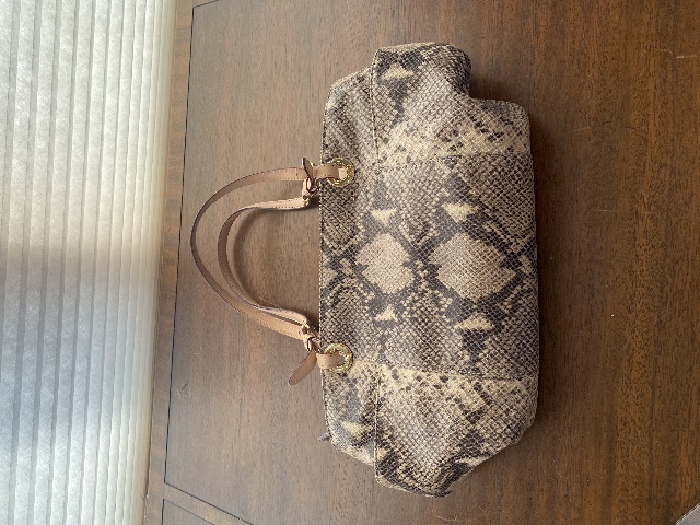 MICHAEL KORS Snake-Skin EmbossedPurse/Tote Bag 15"L