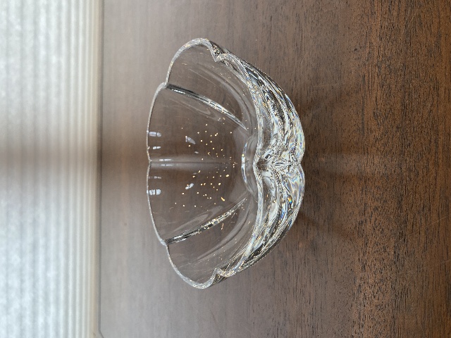 VTG BACCARAT Crystal Corail Pattern Lobed Melon Bowl SIGNED 5.75"W FRANCE