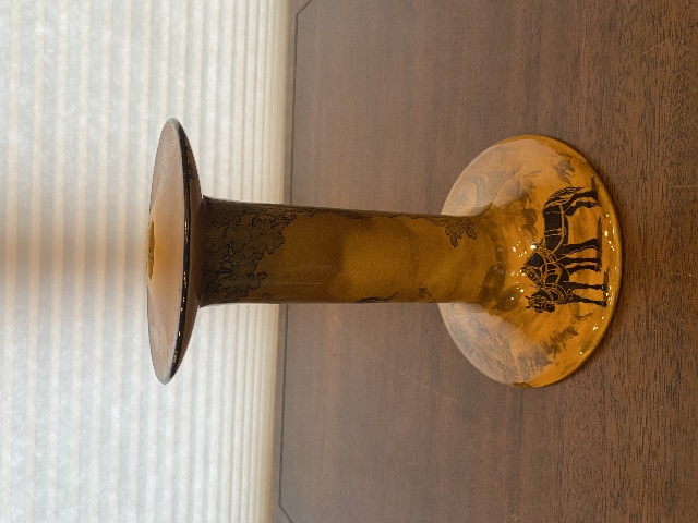 RARE Large ROYAL DOULTON AUTUMN Horse Themed Porcelain Candlestick 8.5"H HTF