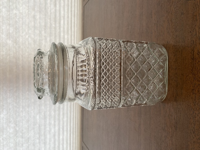 VTG Anchor Hocking WEXFORD Clear Glass Lidded Apothecary Canister Jar 9"H