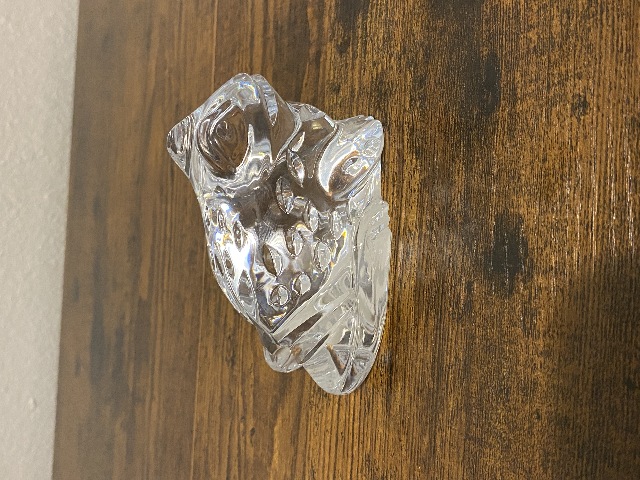 VTG WATERFORD Crystal Clear Sitting Frog/Toad Figurine SIGNED 4"L