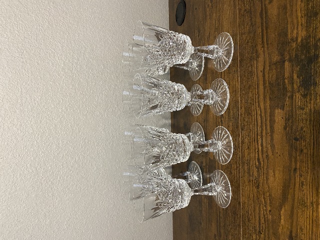 SET(8) VTG WATERFORD Crystal KENMARE Claret Wine Glasses SIGNED 6"H