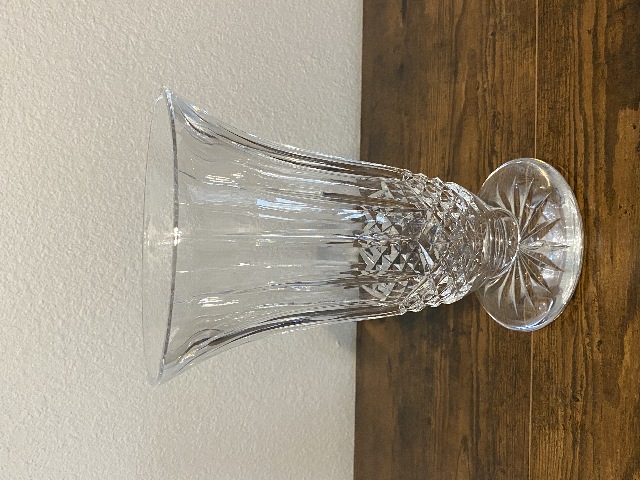 LARGE VTG WATERFORD Crystal LISMORE Footed Vase 10"H IRELAND
