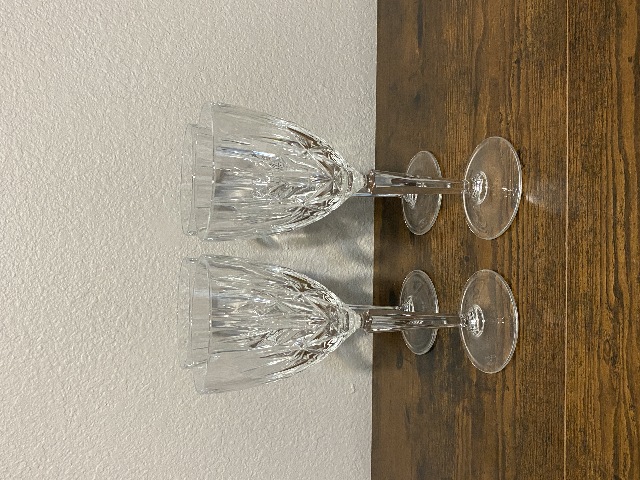 SET(4) MARQUIS By WATERFORD SPARKLE Water Goblets 8.25"H SIGNED