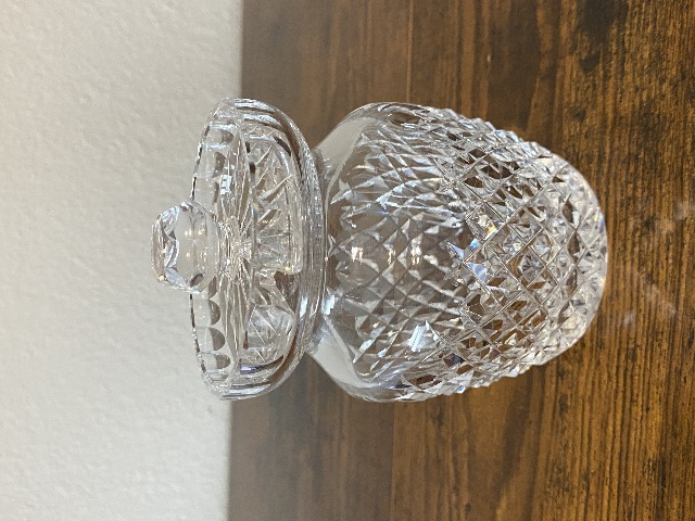 VTG WATERFORD Crystal ALANA Condiment/Preserve Jar W/Lid SIGNED 4.75"H