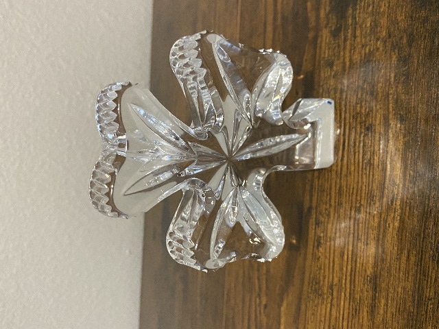 VTG WATERFORD Crystal 3-Leaf Clover/Shamrock Figurine 4 1/8"H SIGNED