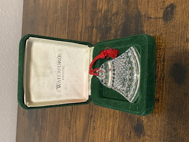 1993 WATERFORD Crystal Bell Christmas Ornament W/Box 2.5" x 3"