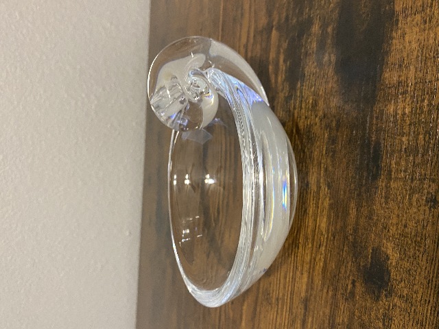 VTG STEUBEN Crystal Snail Scroll Olive Bowl By John Dreves 5"W SIGNED