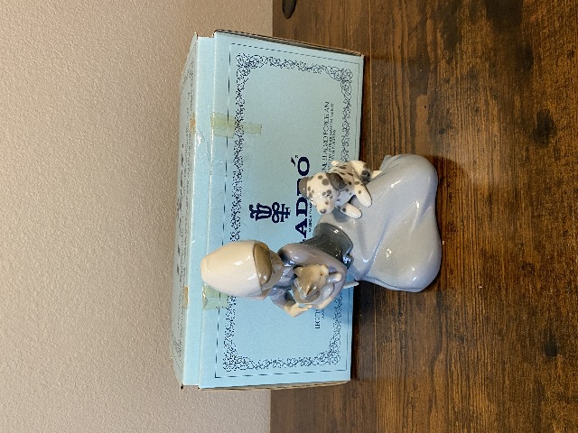VTG LLADRO LITTLE FRISKIES Glossy Porcelain Figurine #5032 W/BOX 6.75"H