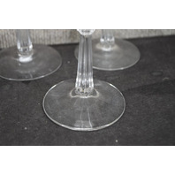 Vintage Fostoria Romance Etched Glass Wine or Water Goblets With Flowers & Ribbon Design 6 Piece