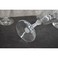 Vintage Fostoria Romance Etched Glass Wine or Water Goblets With Flowers & Ribbon Design 6 Piece
