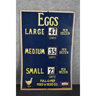 Vintage 1929 Adjustable Egg Price Chart