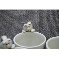 VTG Set of 4 Fitz & Floyd Catnap Ceramic Cat Muigs