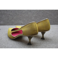 Vintage Early 60's Taj Gold Sole/Brass Heel/Pink Lining Shoes