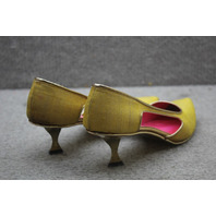 Vintage Early 60's Taj Gold Sole/Brass Heel/Pink Lining Shoes
