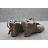 Exclusively Garolini Suede Open Toe Strappy Wedge Heel